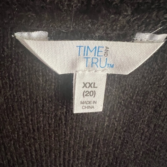 Time and Tru Longline Open Front Cardigan – XXL (20) – Soft Black Knit - Picture 3 of 6